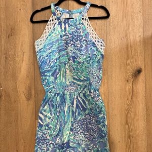 Lilly Pulitzer Lala Blue Haven Shorts Romper Size XS